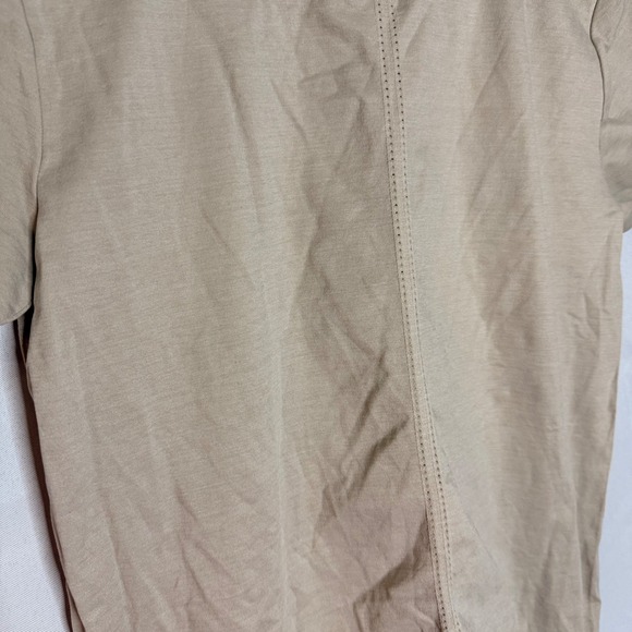 YOGALICIOUS Seamless Bridgett Short Sleeve T Shirt Tan Size L Athletic Top - Picture 4 of 6